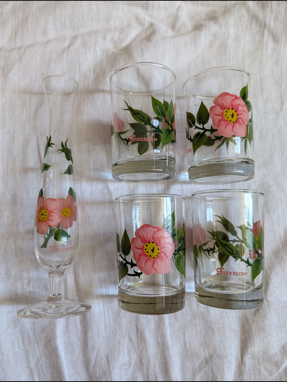 Franciscan Earthenware Juice Glass & Bud Vase Set